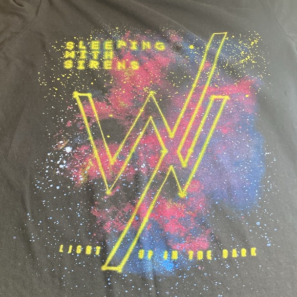 Sleeping With Sirens Juniors XS Light Up The Dark Galaxy Band Tee Post-Hardcore - Picture 5 of 8